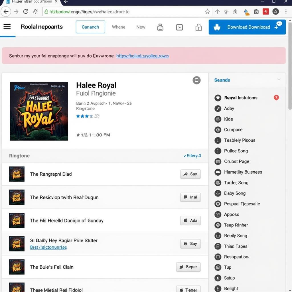 Tải nhạc chuông Halee Royal trên website