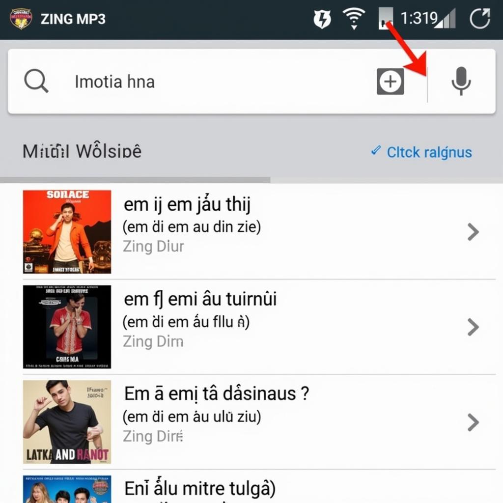 Tìm kiếm bài hát trên Zing MP3