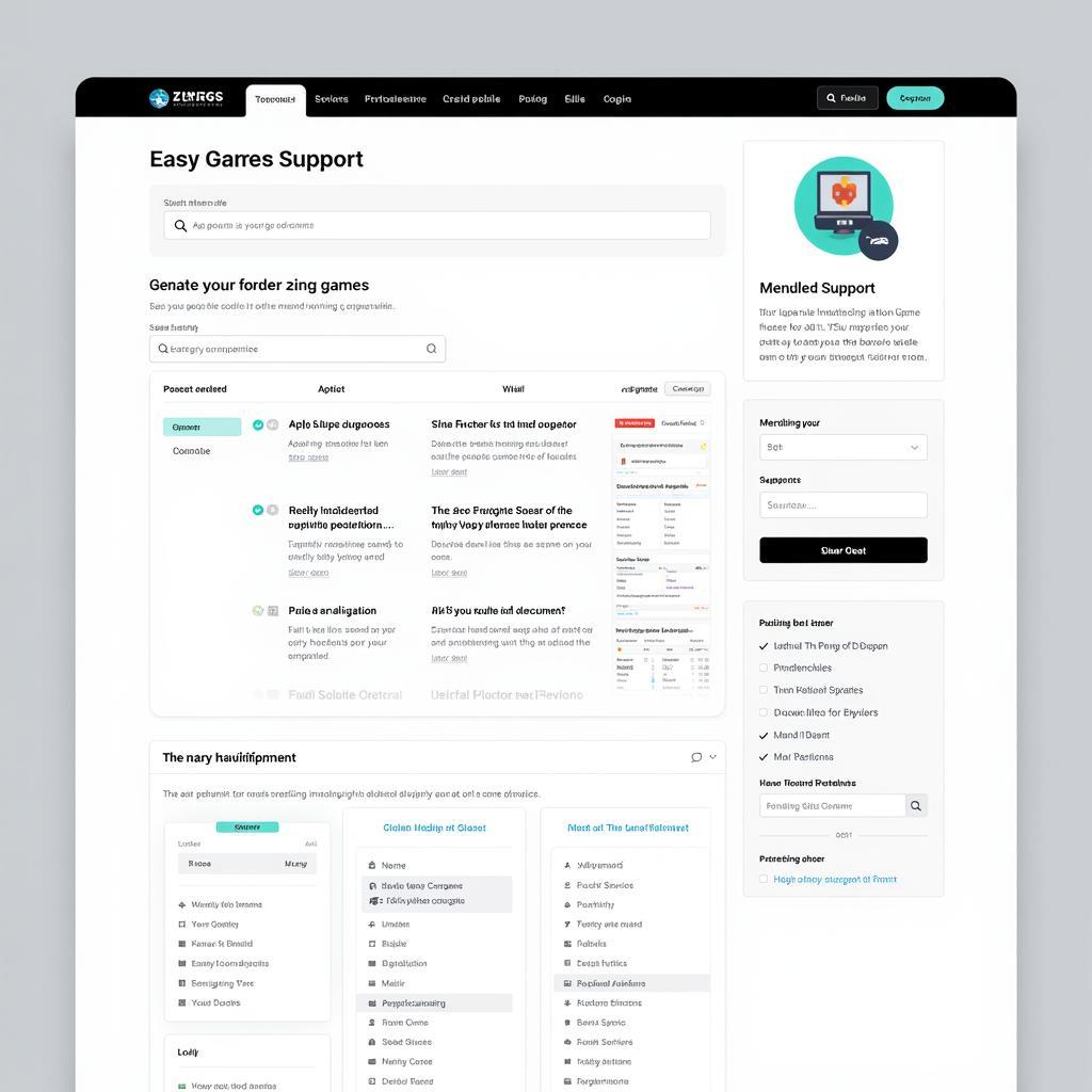 Zing Game Support Homepage
