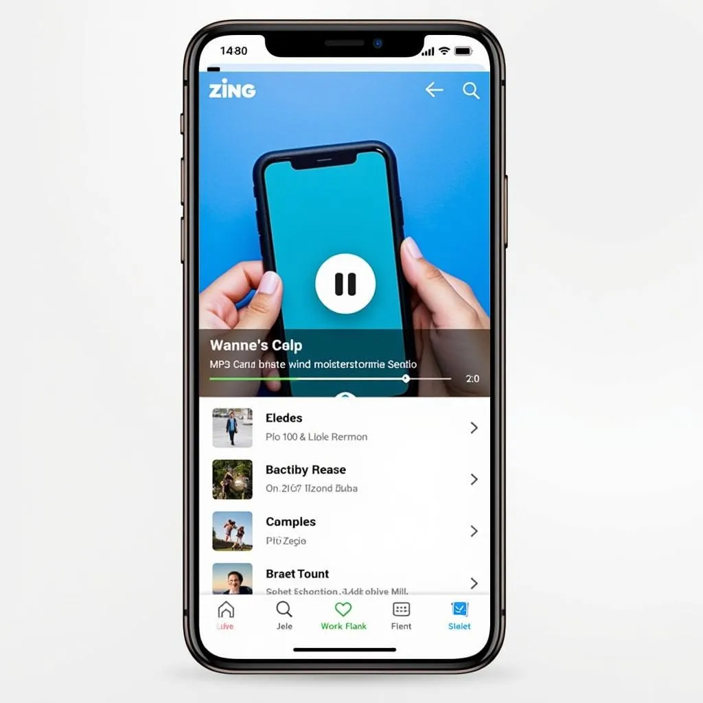 Ứng dụng Zing MP3 trên điện thoại thông minh