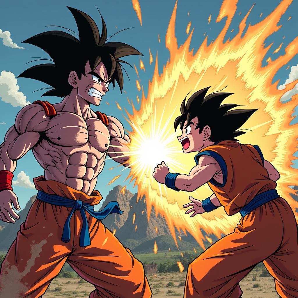 Xicor đối đầu với Goku trong Dragon Ball Xicor