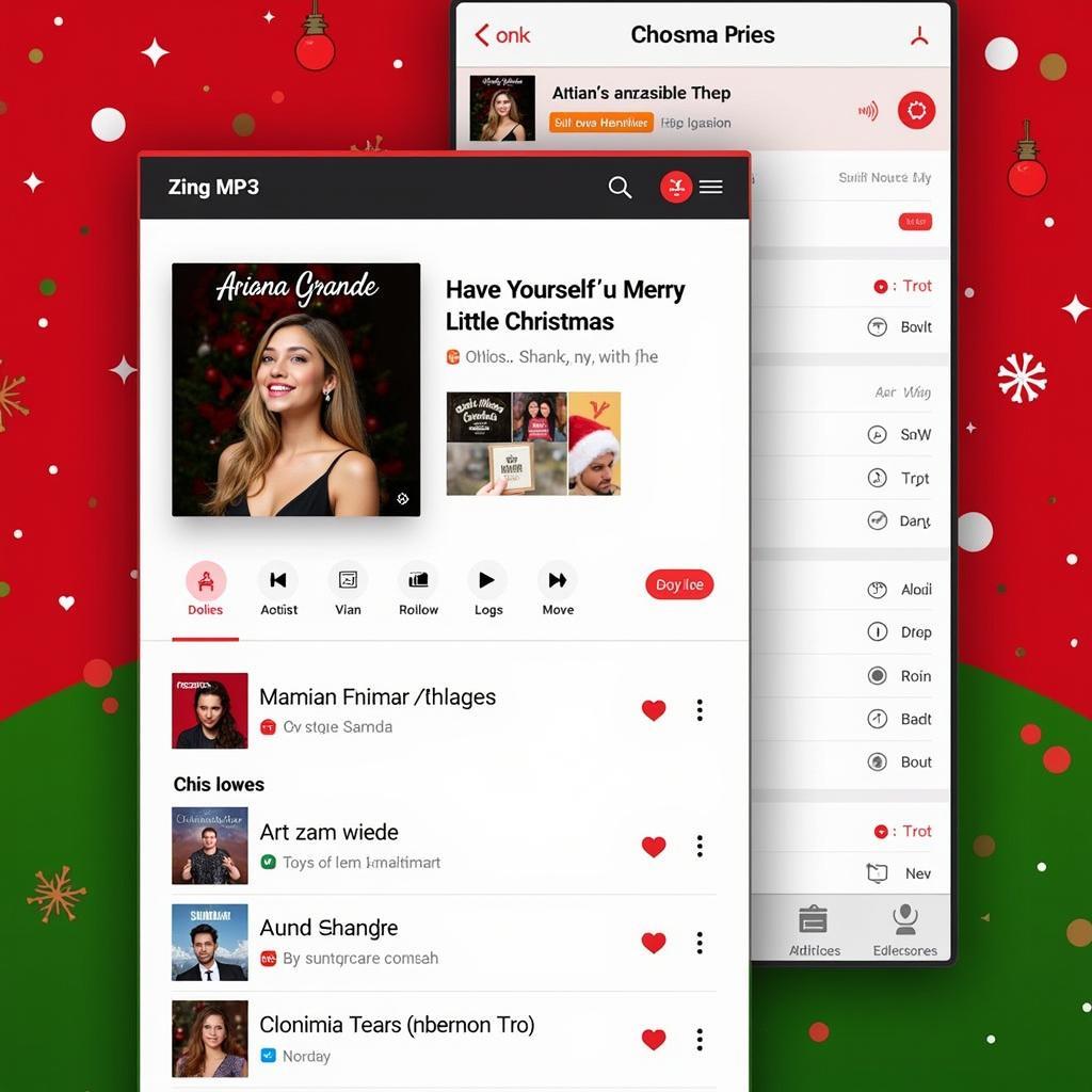 Zing MP3 Christmas music playlist featuring Ariana Grande