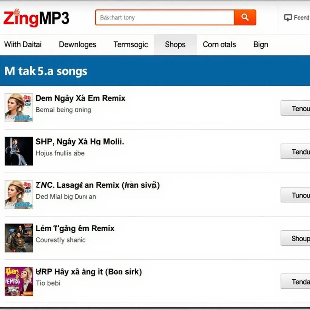 Giao diện Zing MP3