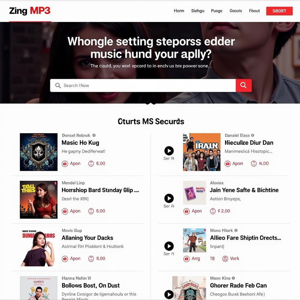 Giao diện trang chủ Zing MP3