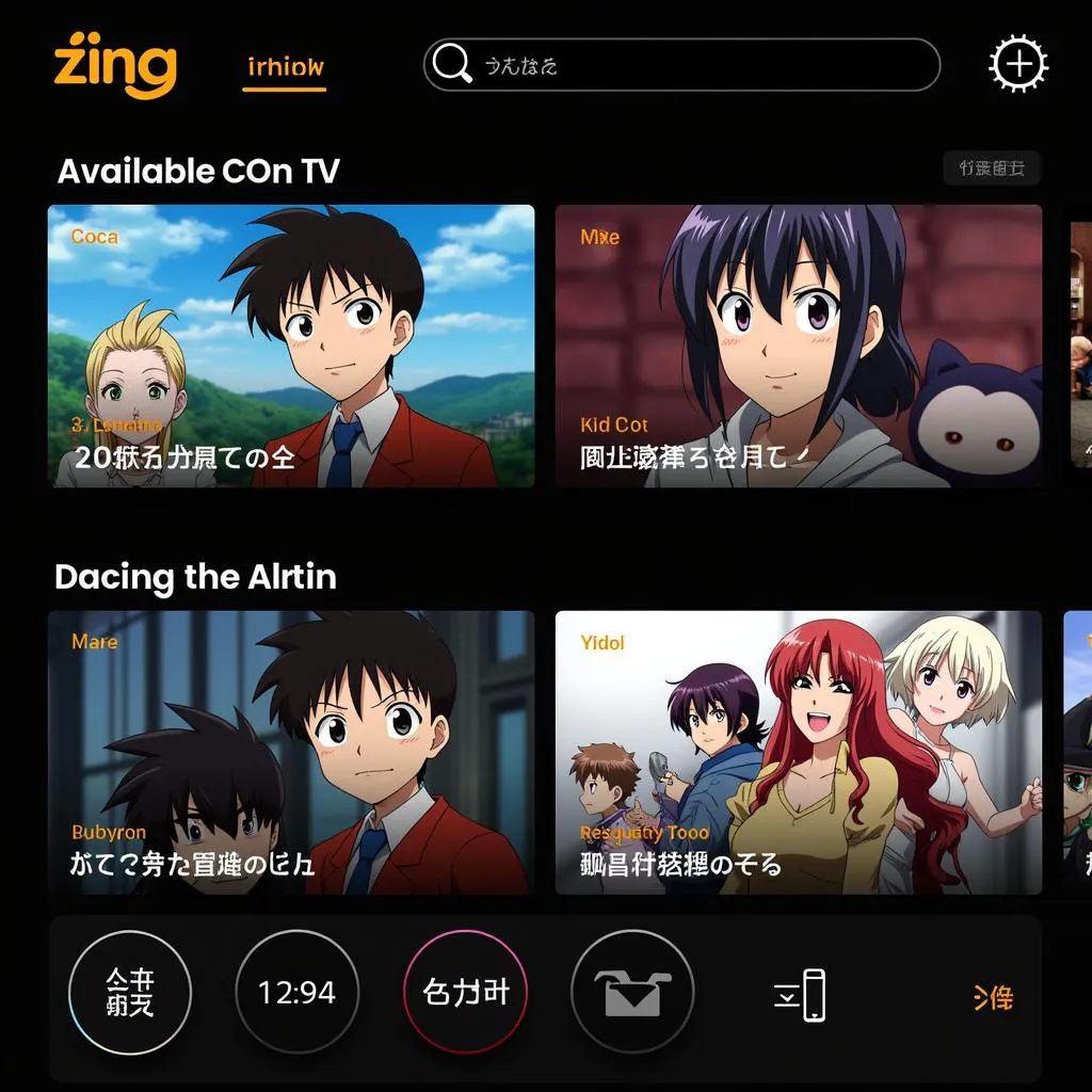 Giao diện Zing TV với anime Conan, Kid và Yaiba