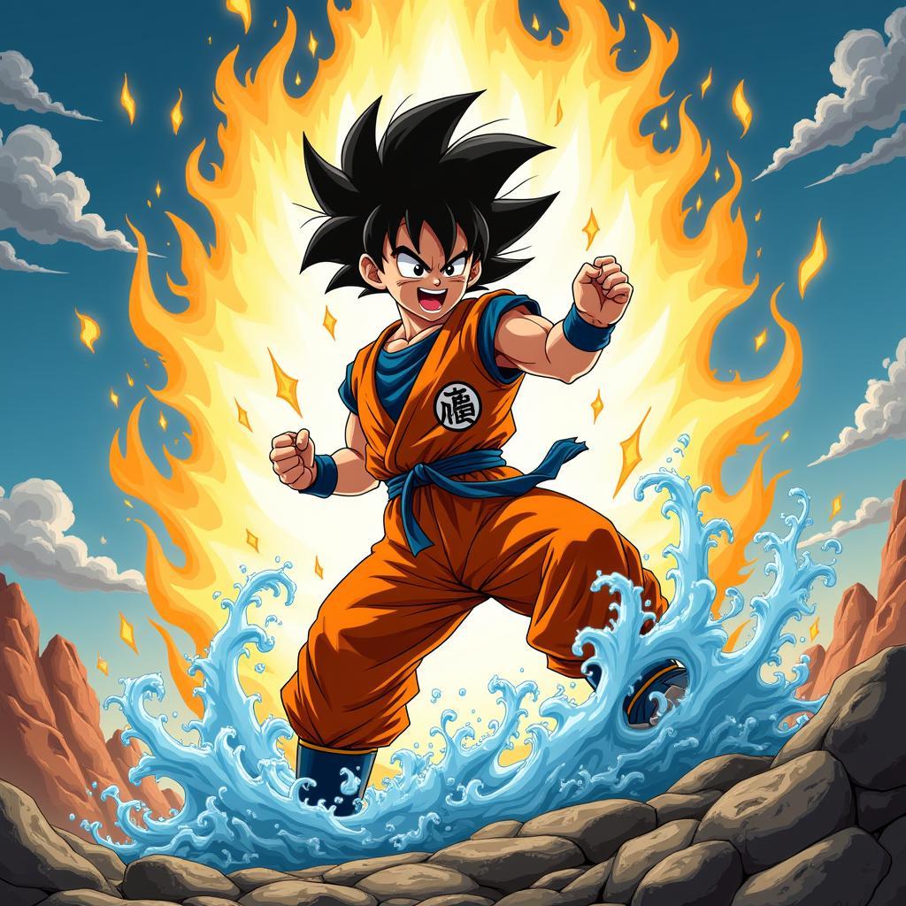 Goku tung chiêu Kamehameha trong 7 viên ngọc rồng phần 3