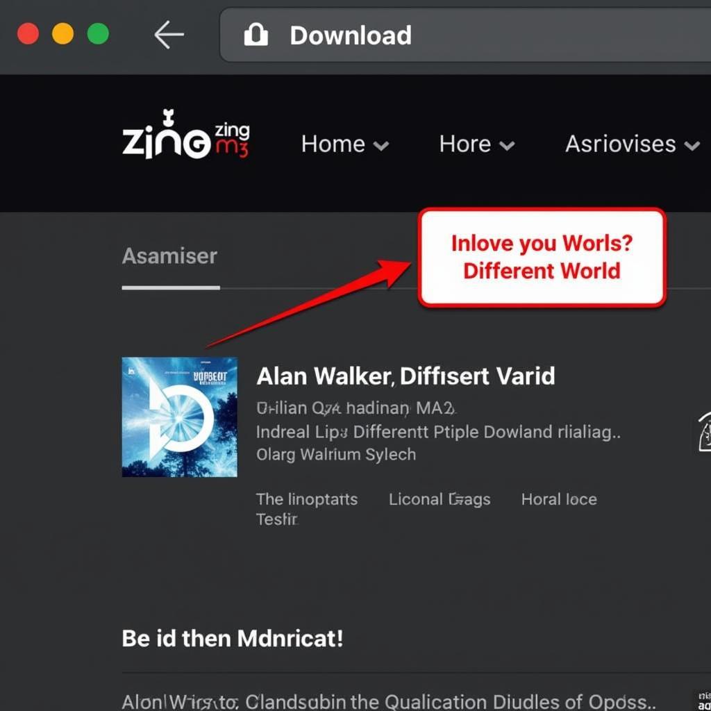 Alan Walker Different World Zing MP3 Download Button