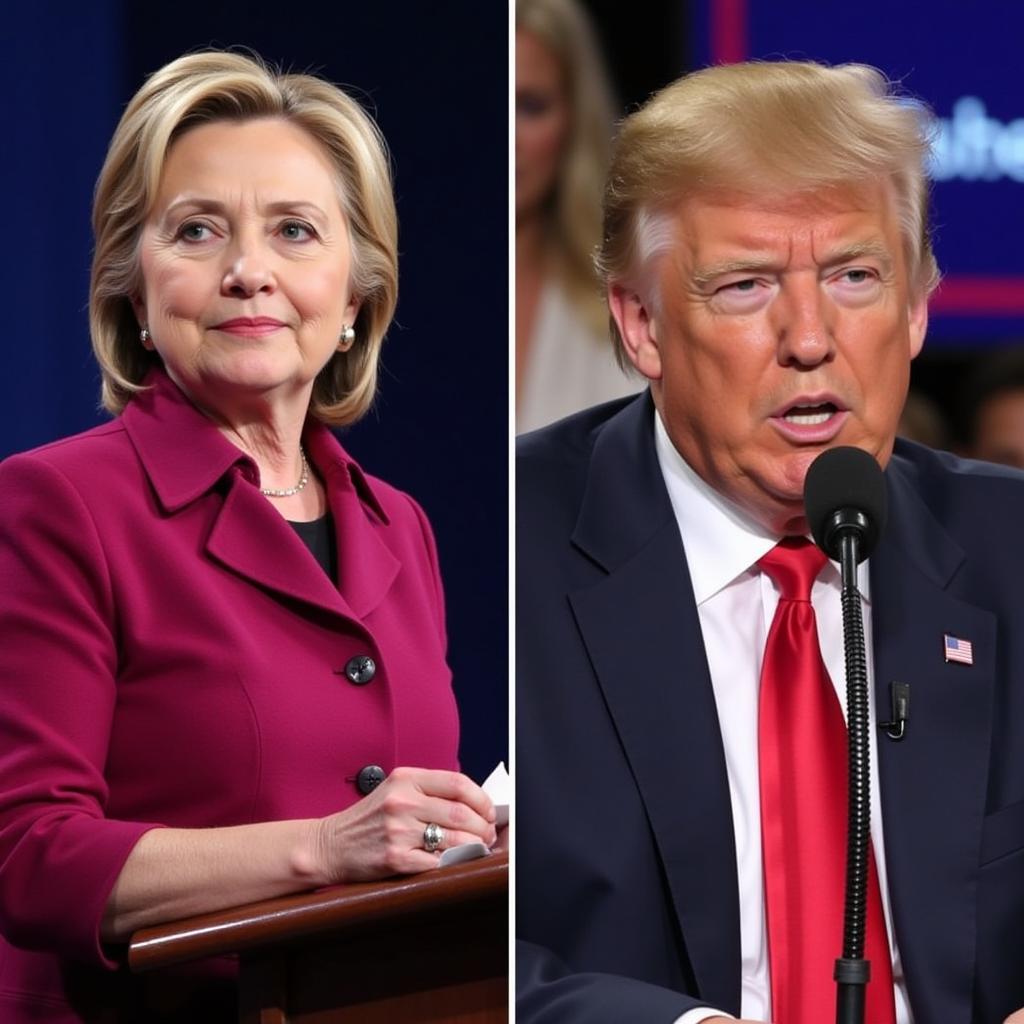 Hillary Clinton và Donald Trump trong cuộc bầu cử tổng thống Mỹ 2016