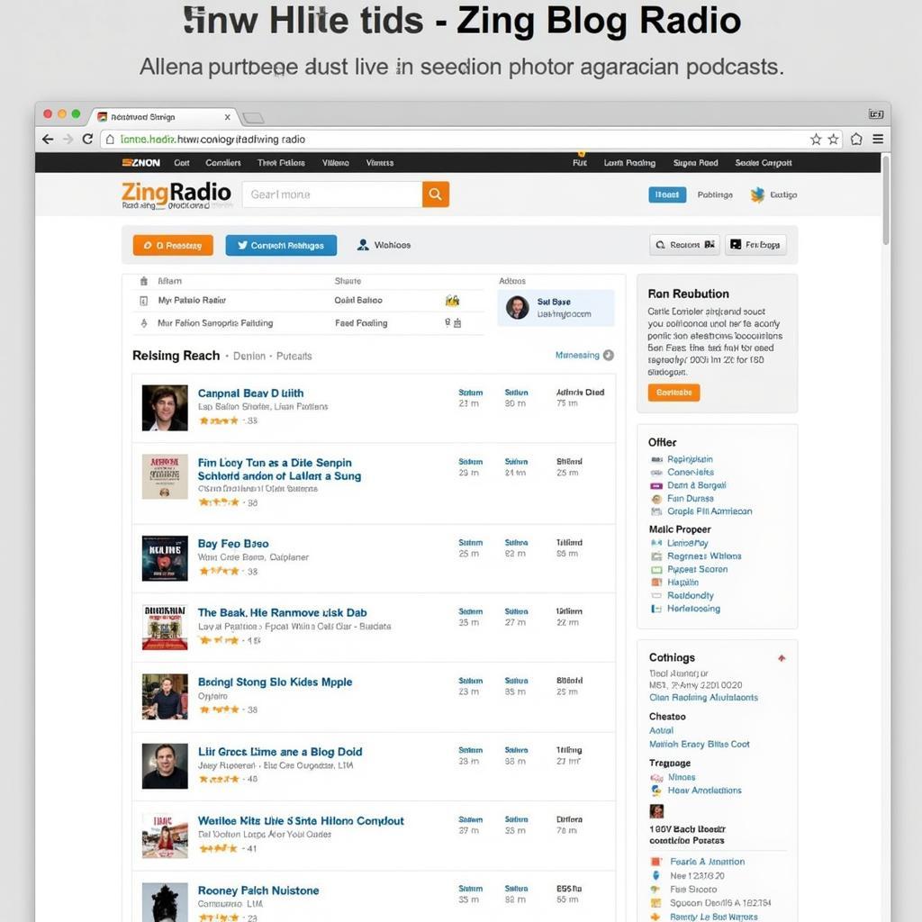 Giao diện Blog Radio Zing