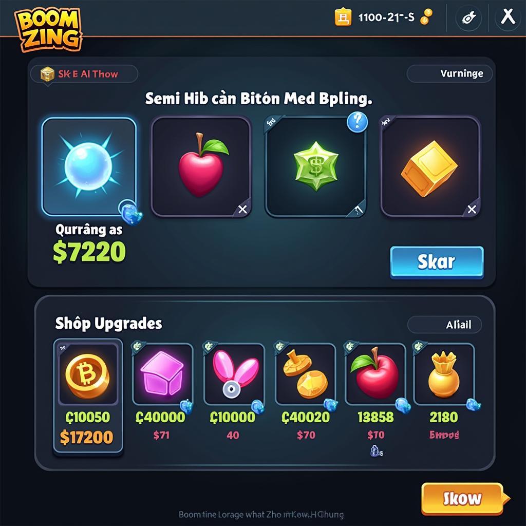 Giao diện game Boom Zing Mod Tiền