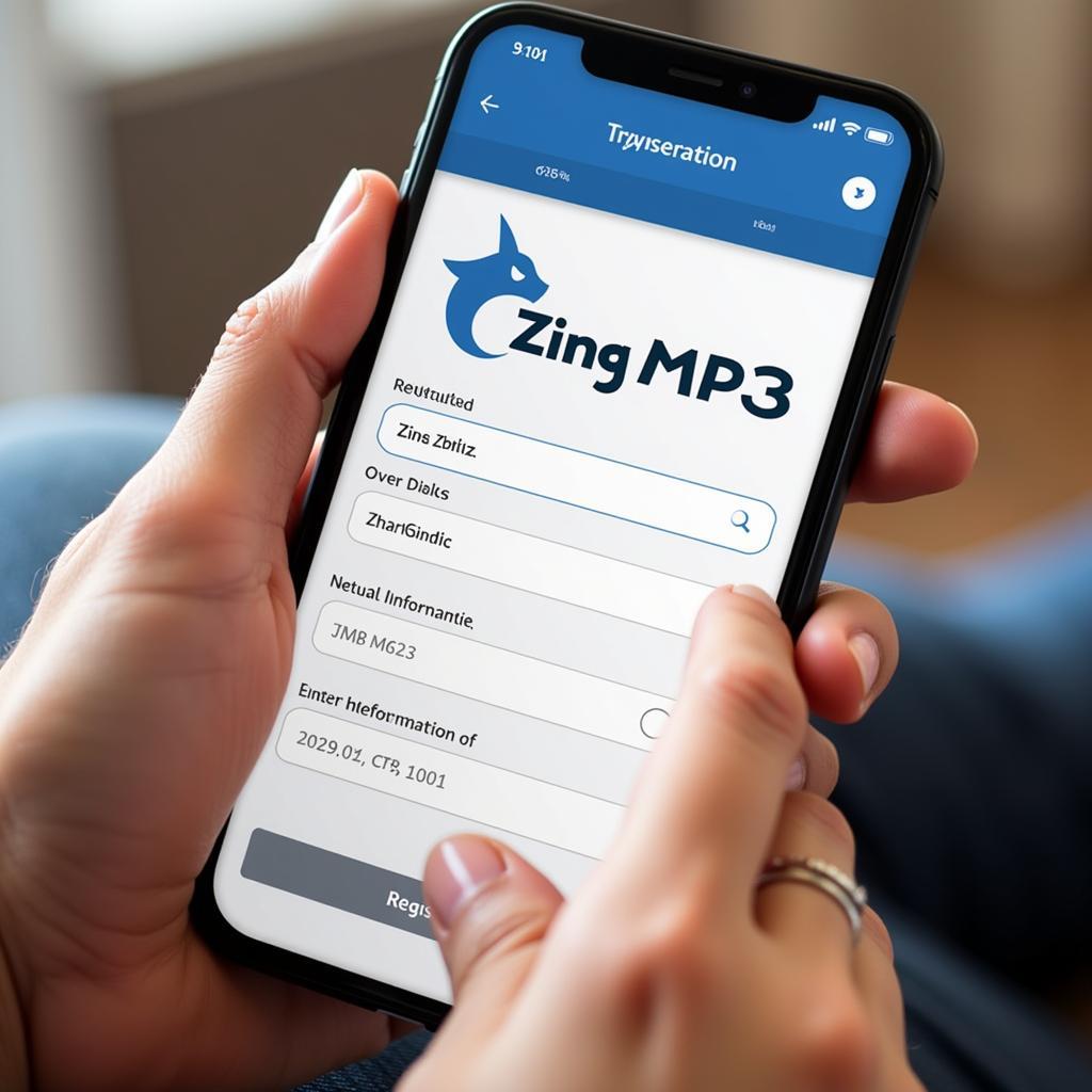 Điền thông tin đăng ký Zing MP3