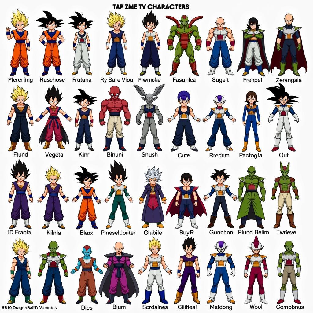 Dragon Ball Super Tap Zing TV Characters