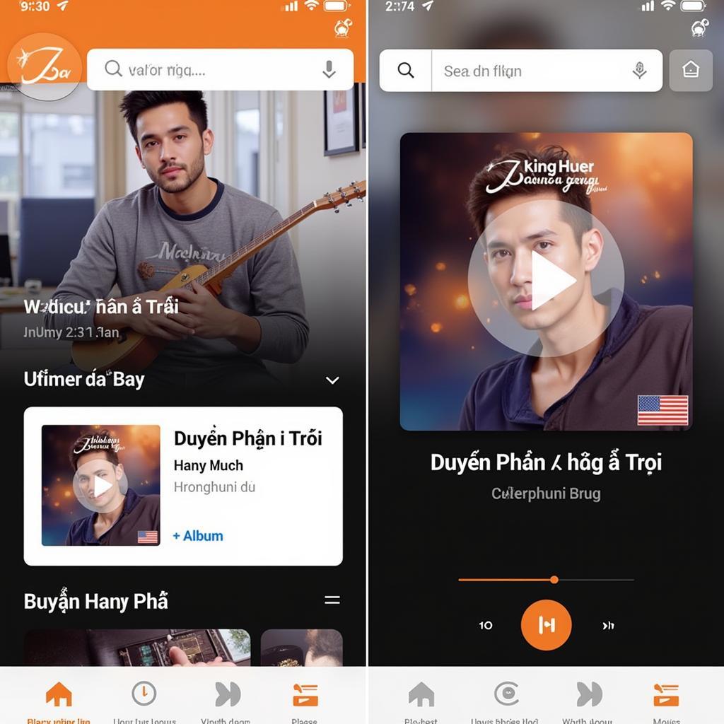 Giao diện Zing MP3 khi tìm kiếm "Duyên Phận Ý Trời"