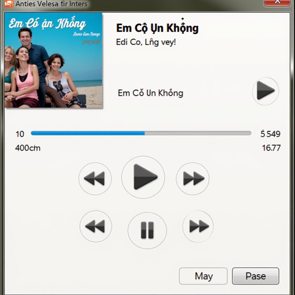 Giao diện nghe nhạc "Em Có Ổn Không" trên Zing MP3