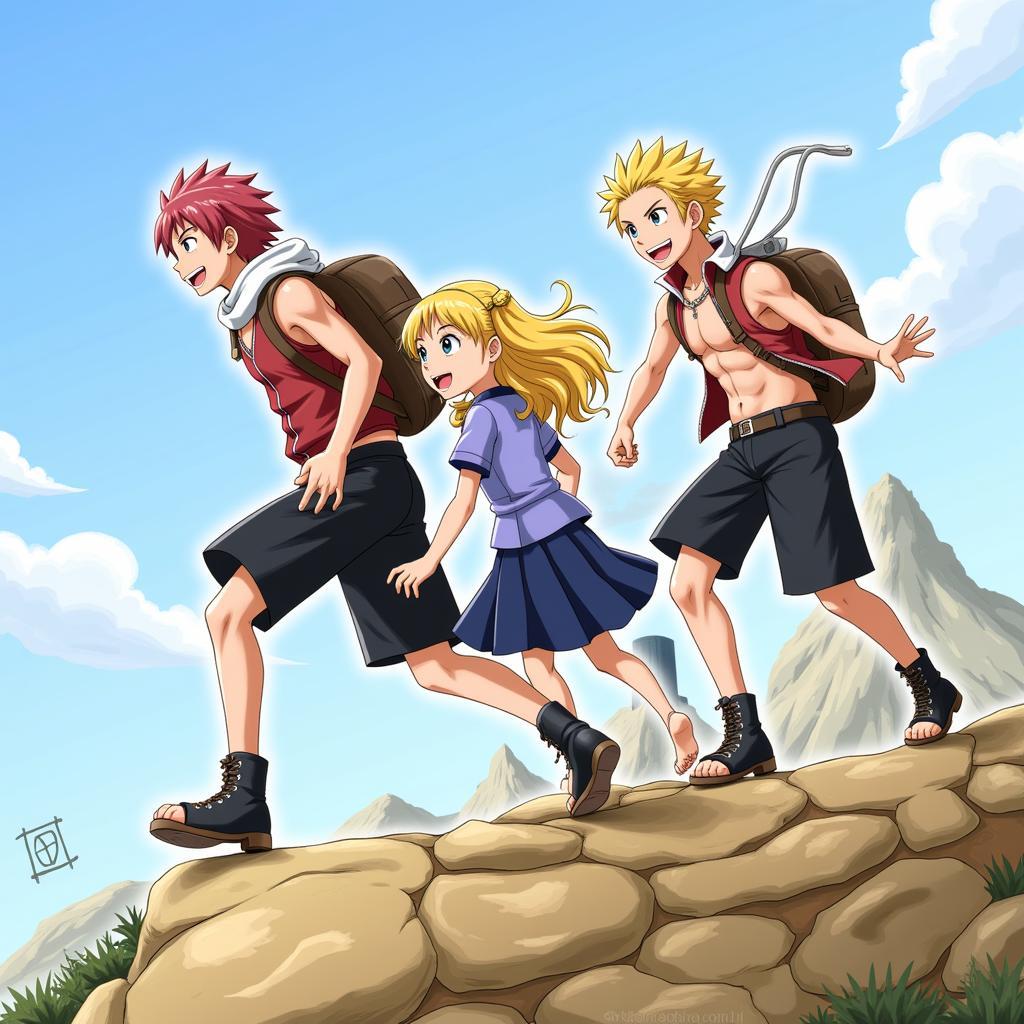 Lucy, Natsu và Happy trong Fairy Tail