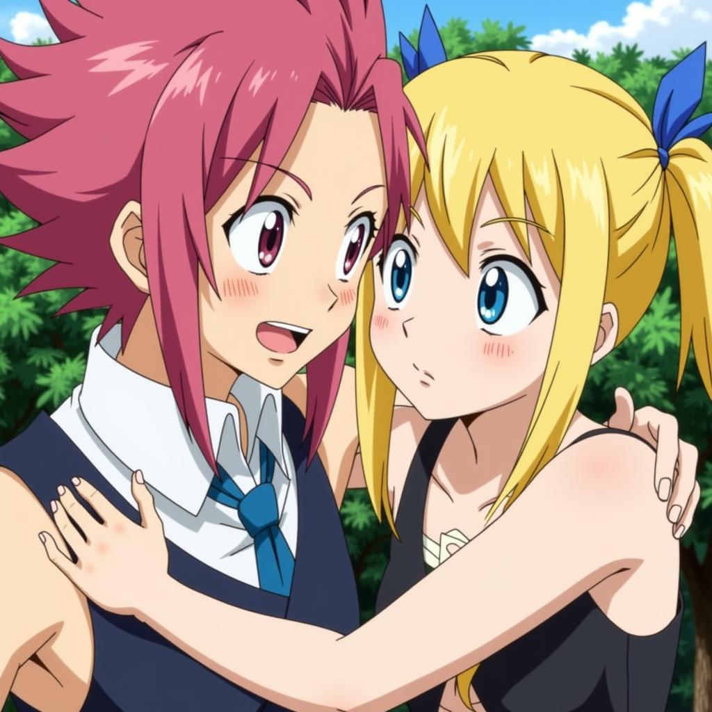 Natsu và Lucy trong Fairy Tail tập 174