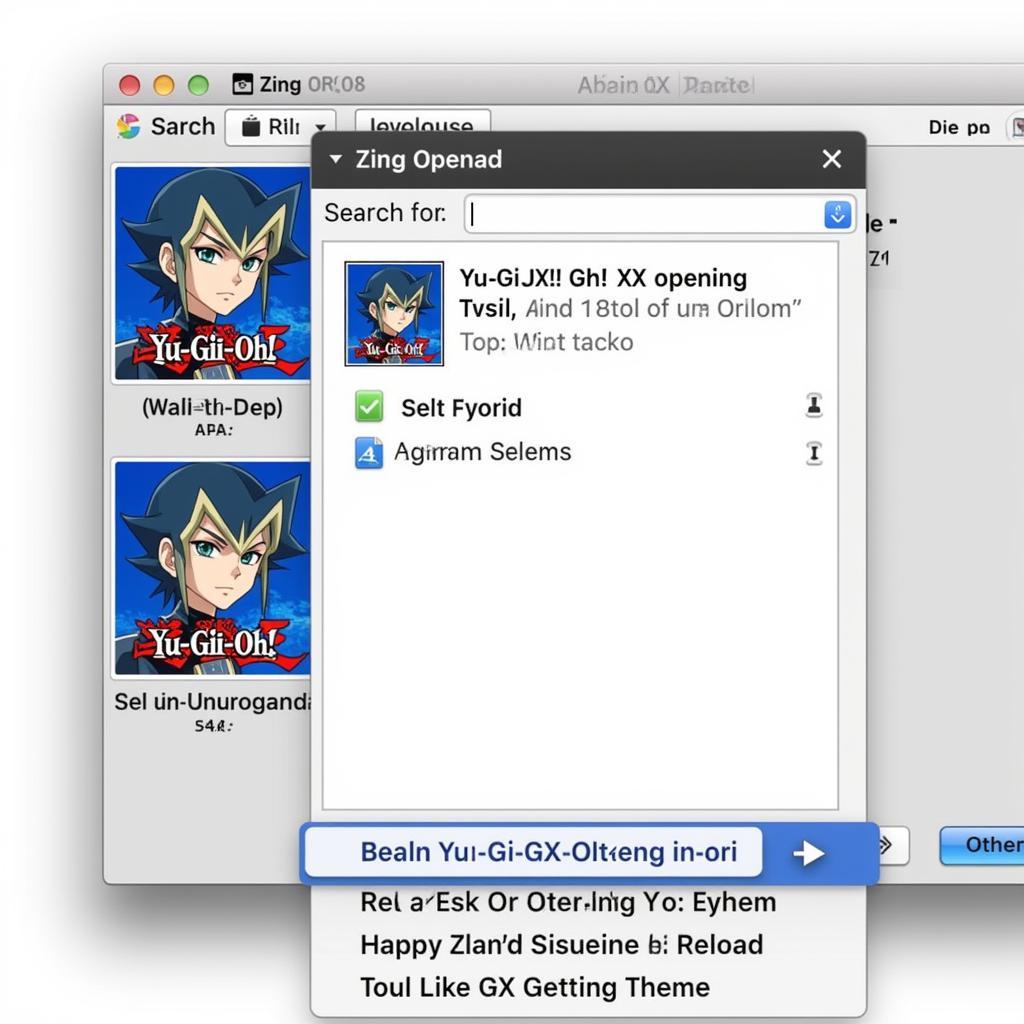 Finding Yu-Gi-Oh! GX Music on Zing MP3