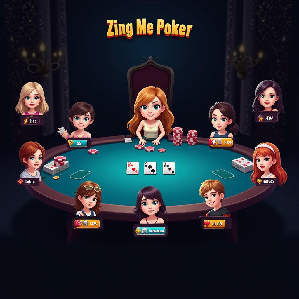 Giao diện game xì tố Zing Me