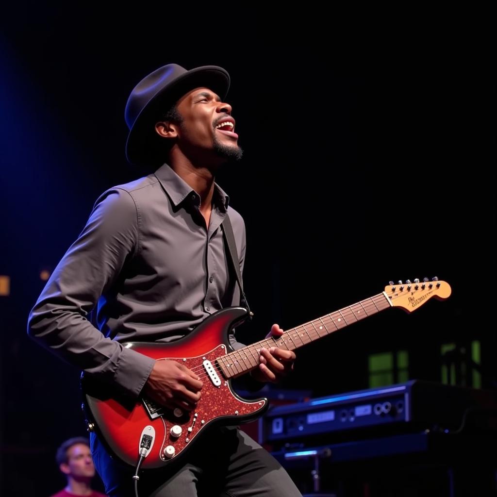 Gary Clark Jr. biểu diễn "Come Together" với cây đàn guitar