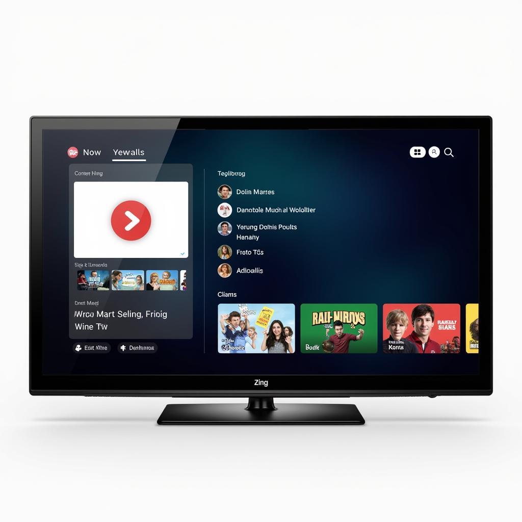 Giao diện Zing TV trên Smart TV