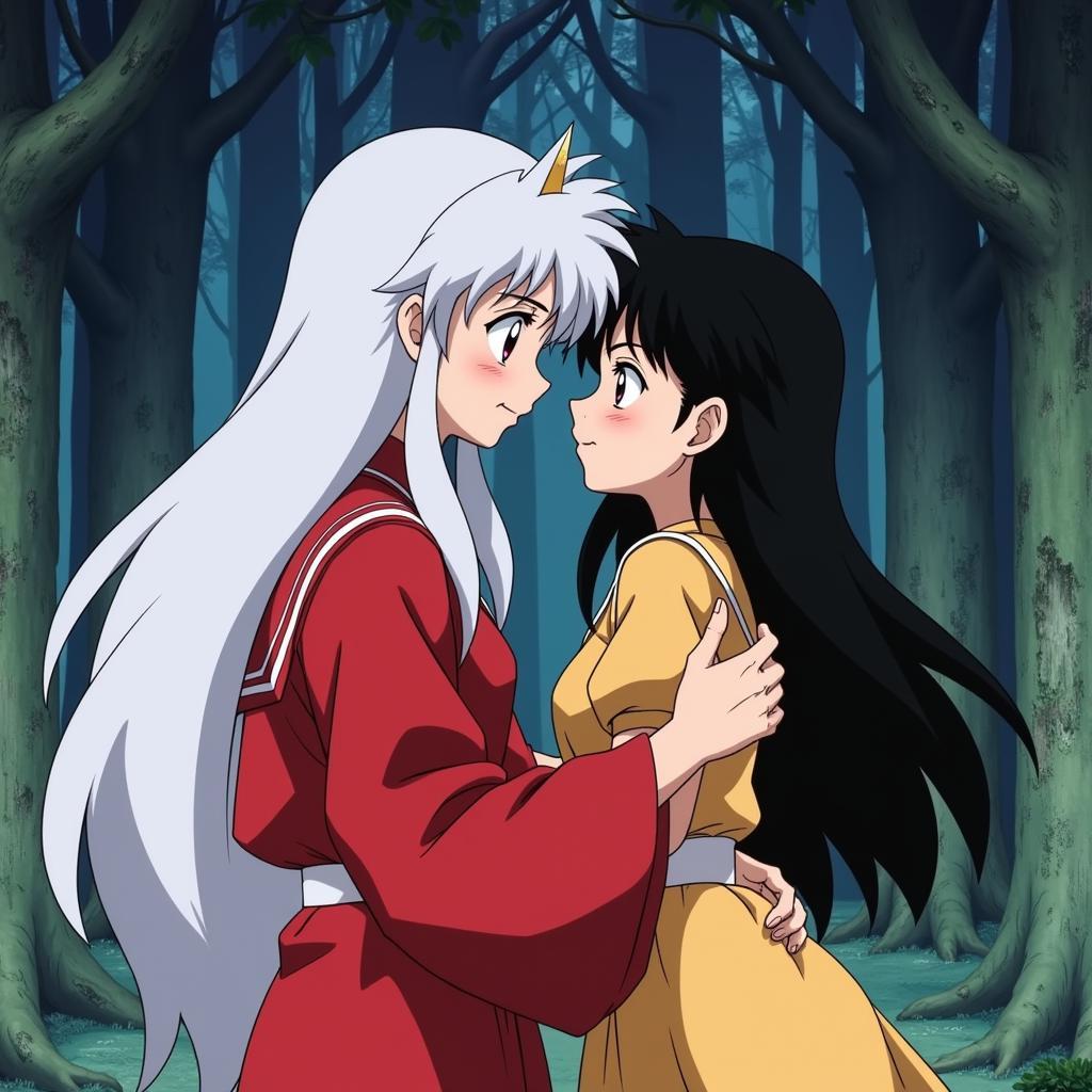 Khoảnh khắc tình cảm giữa Inuyasha và Kagome trong tập 20