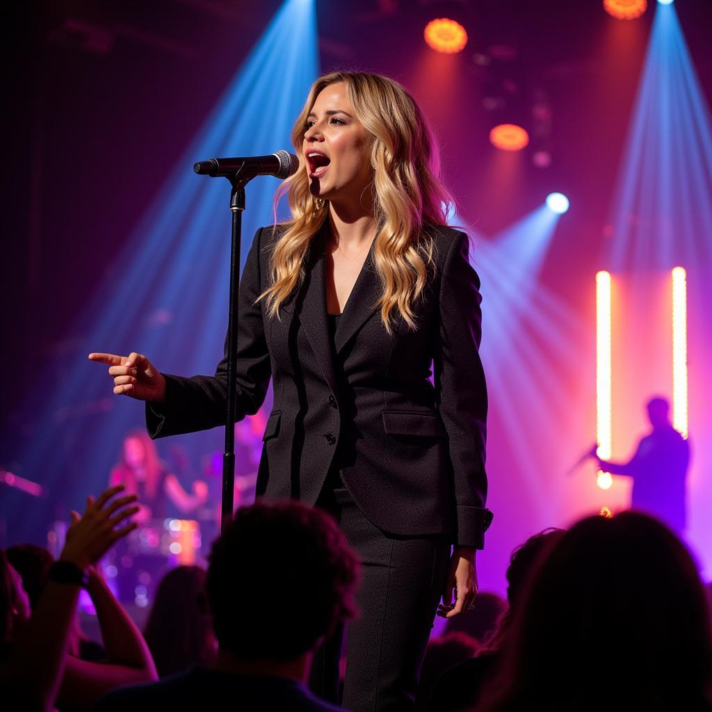 Julia Michaels performing "Heaven" live on stage