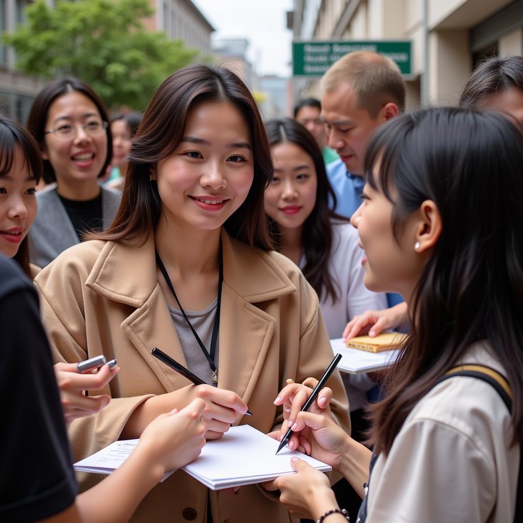 Khanh Phương giao lưu với fan