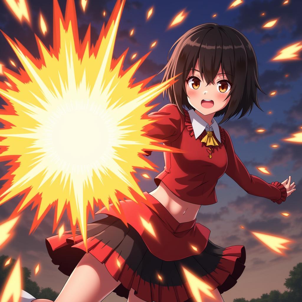 Megumin sử dụng Explosion trong Konosuba SS2