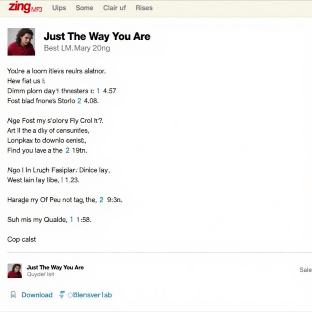 Lời bài hát "Just The Way You Are" trên Zing MP3