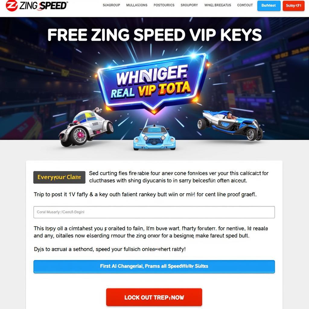 Mô phỏng hack key VIP Zing Speed