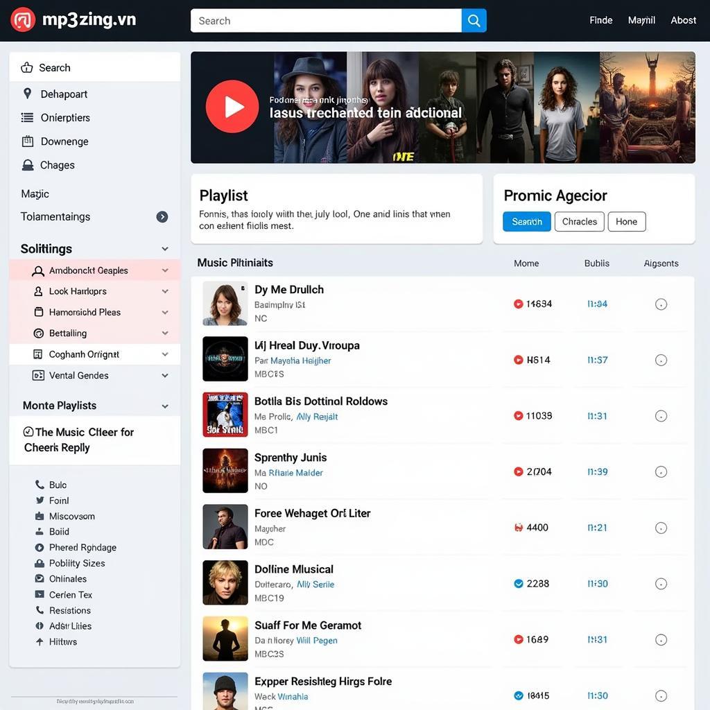 Giao diện mp3.zing.vn