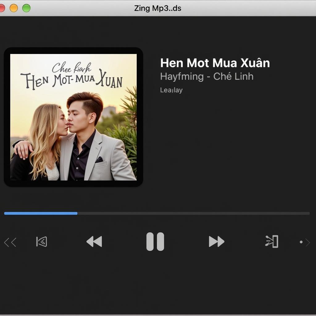 Hình ảnh giao diện Zing MP3 đang phát bài hát Hẹn Một Mùa Xuân của Chế Linh