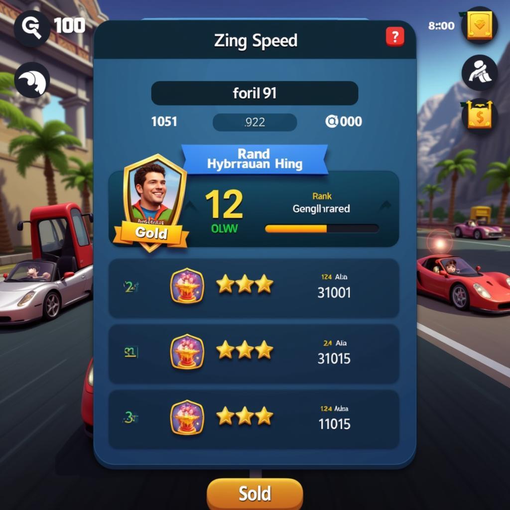 Rank vàng trong Zing Speed