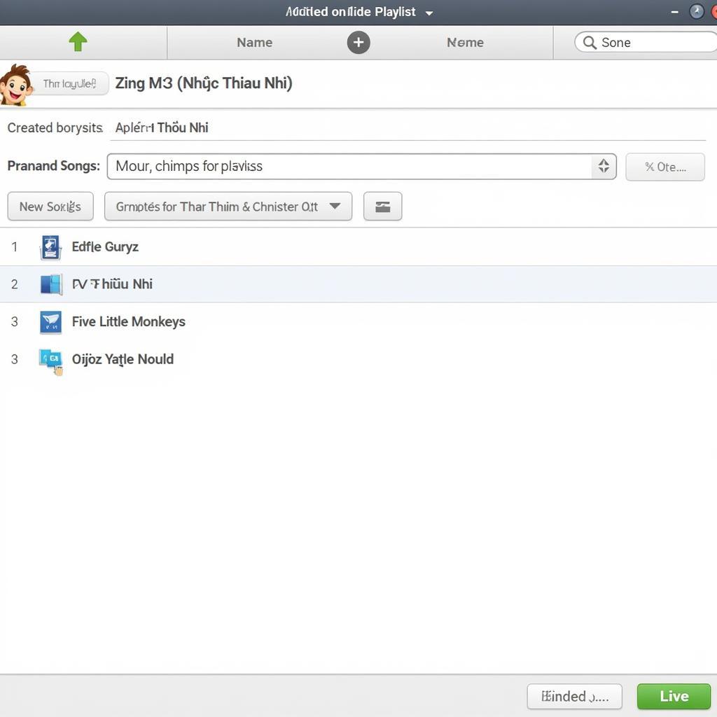 Tạo danh sách phát nhạc thiếu nhi trên Zing MP3