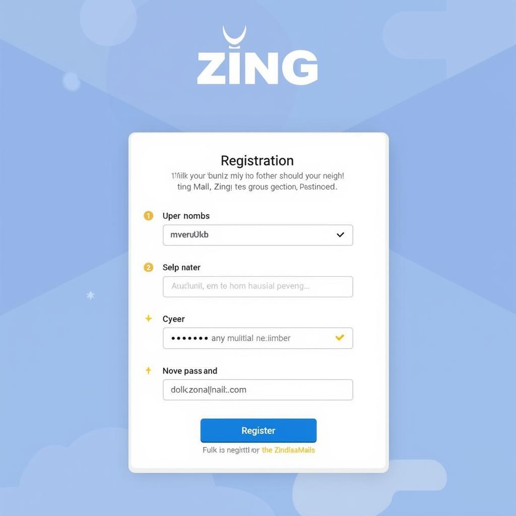 Đăng ký tài khoản Zing Mail