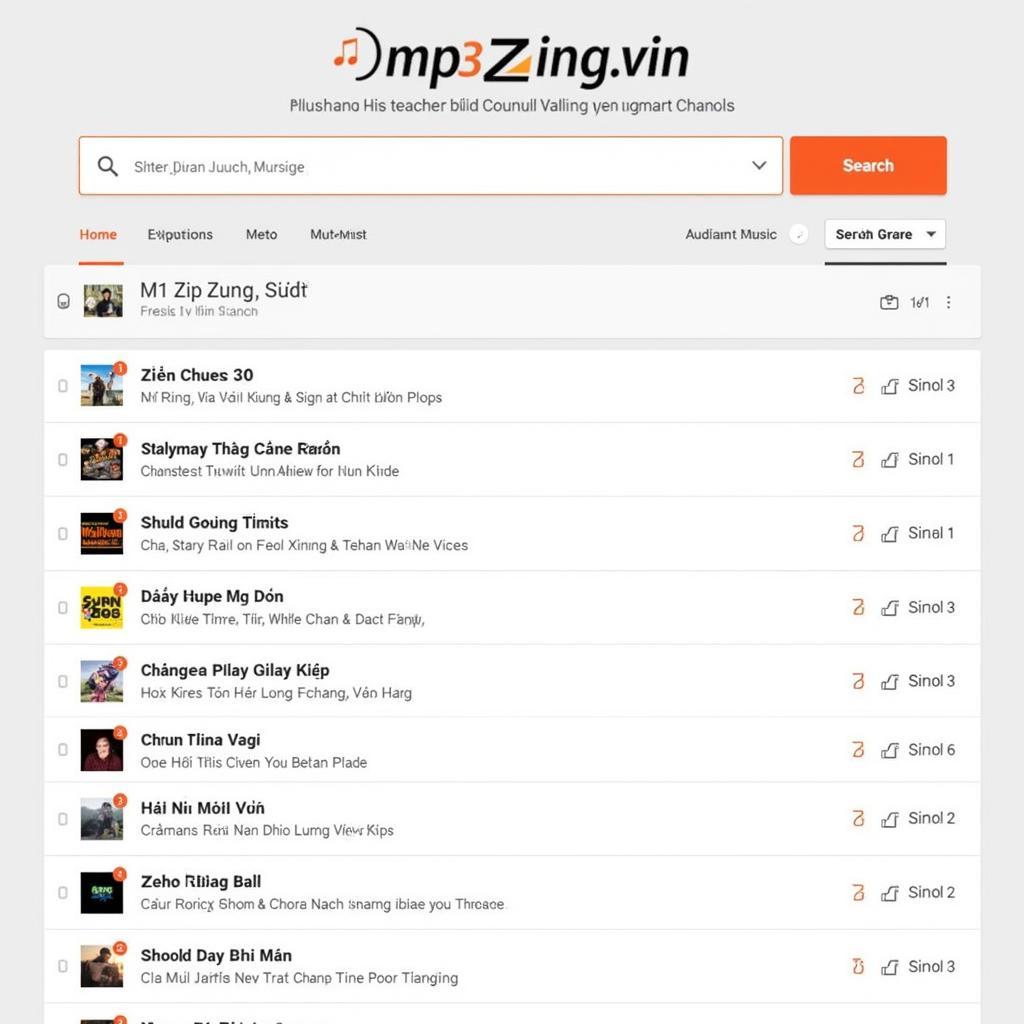 Tìm kiếm âm nhạc trên mp3.zing.vn