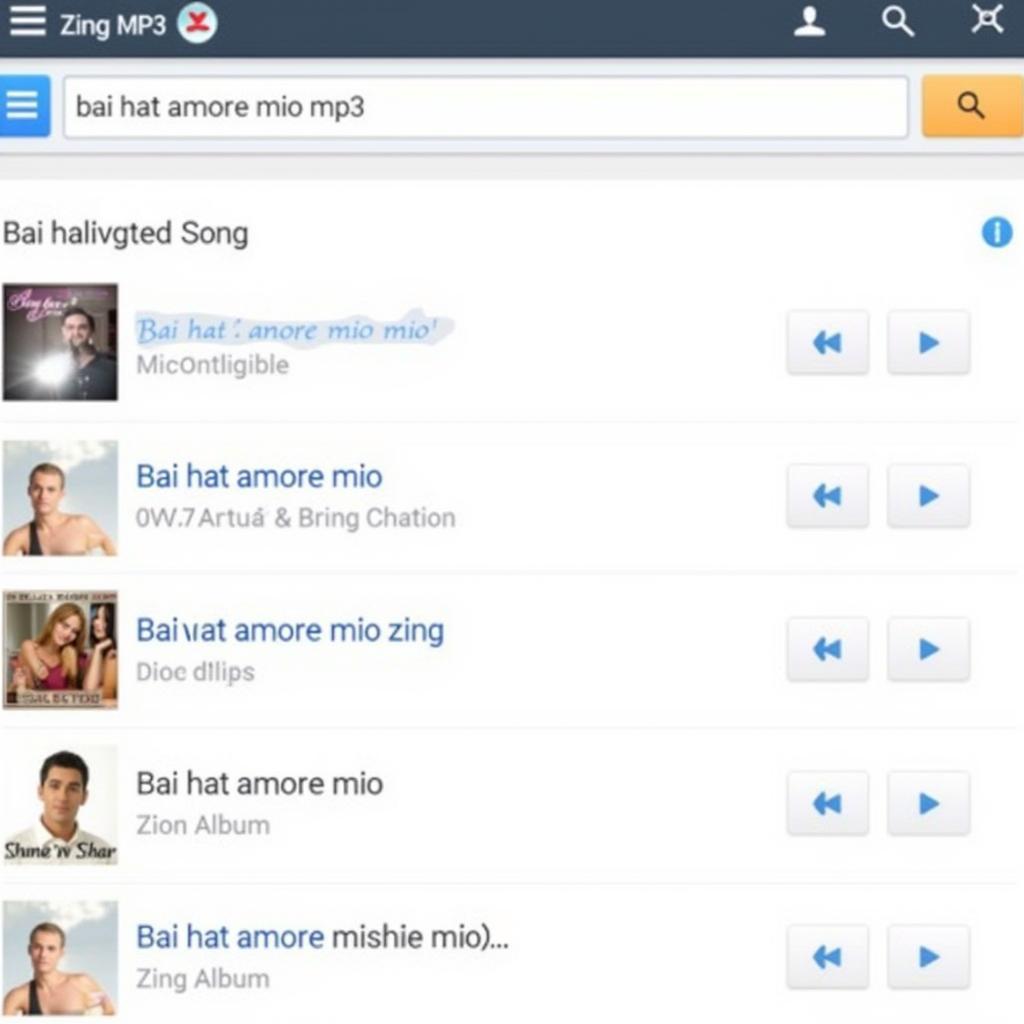 Tìm kiếm bài hát Amore Mio MP3 Zing