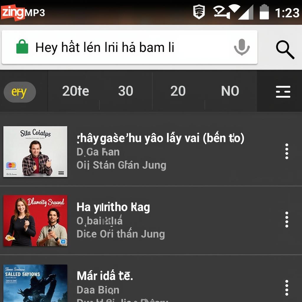 Tìm kiếm bài hát Zing MP3