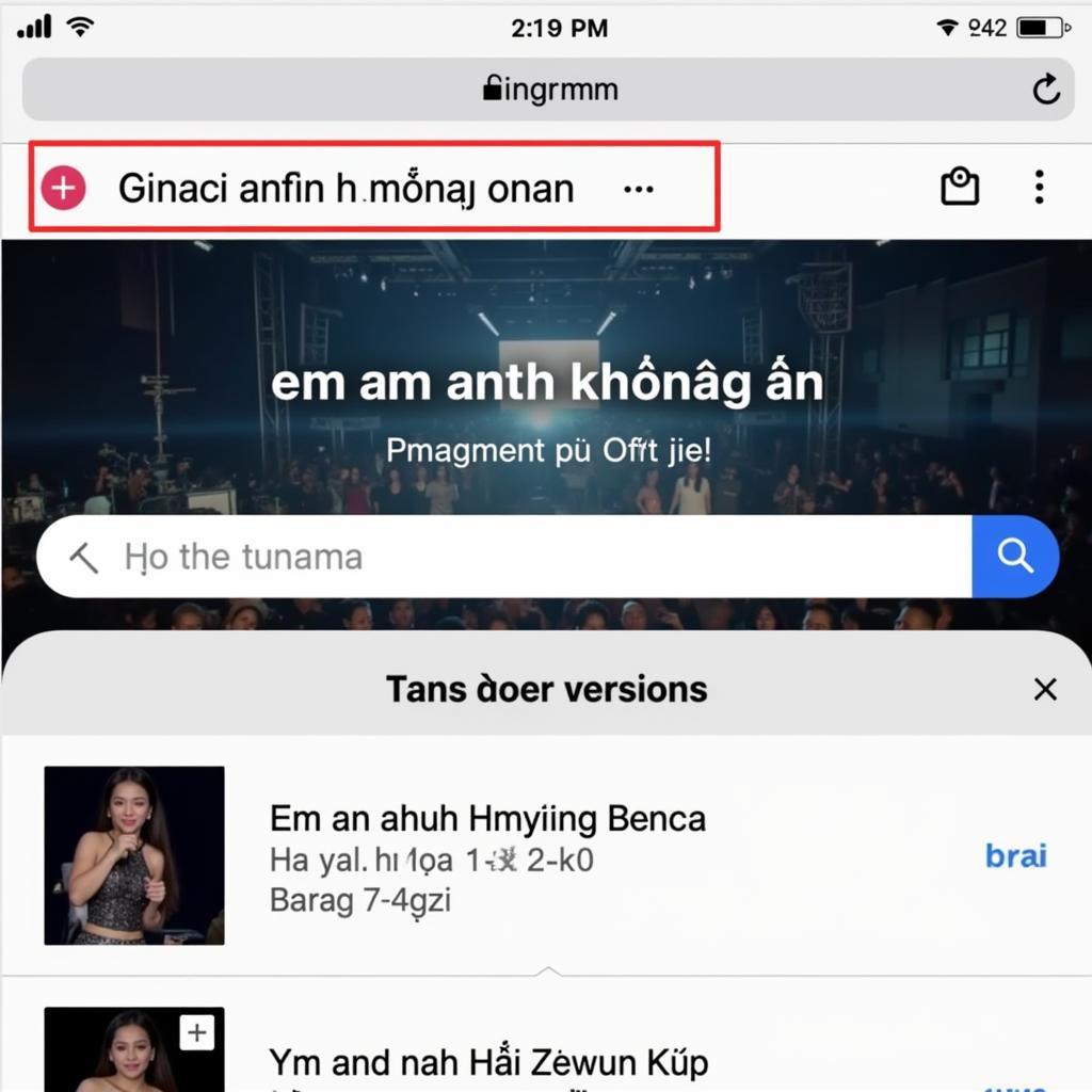 Tìm kiếm "Em à anh không ổn" trên Zing MP3