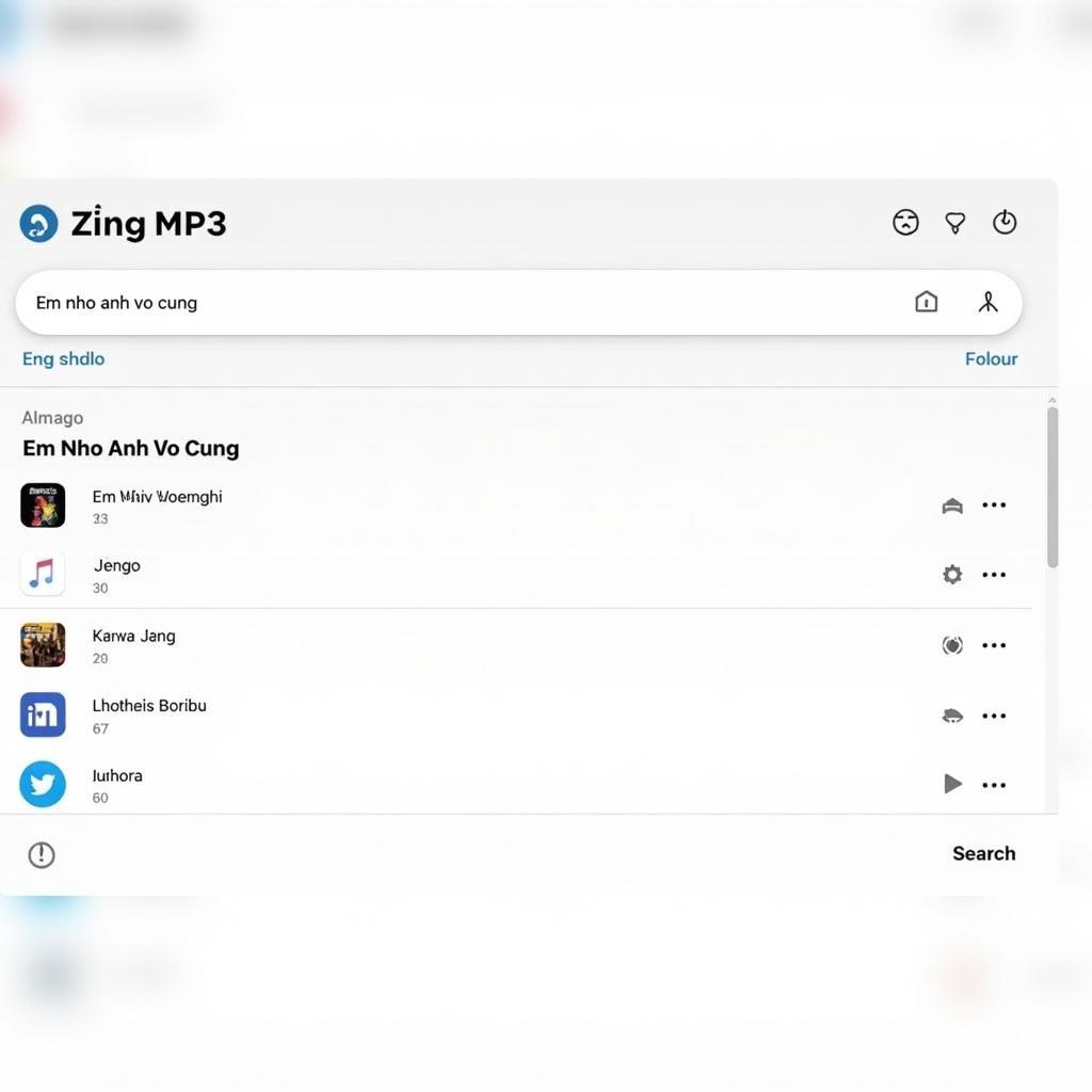 Tìm kiếm "Em Nhớ Anh Vô Cùng" trên Zing MP3