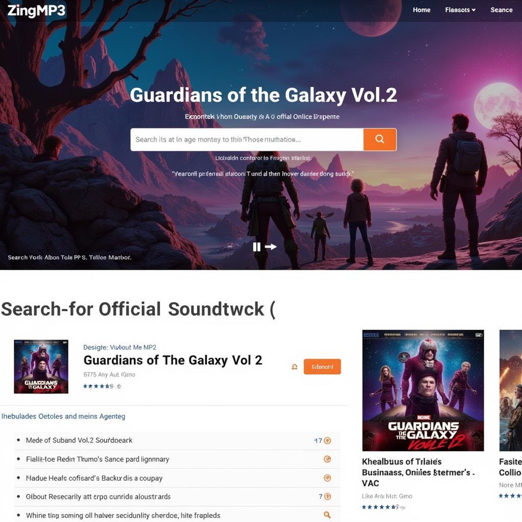 Tìm kiếm nhạc phim Guardian of the Galaxy 2 trên mp3.zing.vn