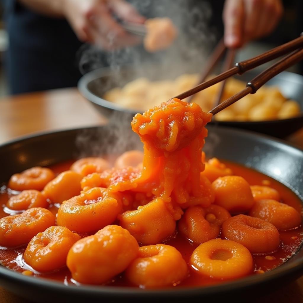 Bánh gạo cay Tokbokki trong phim Hàn