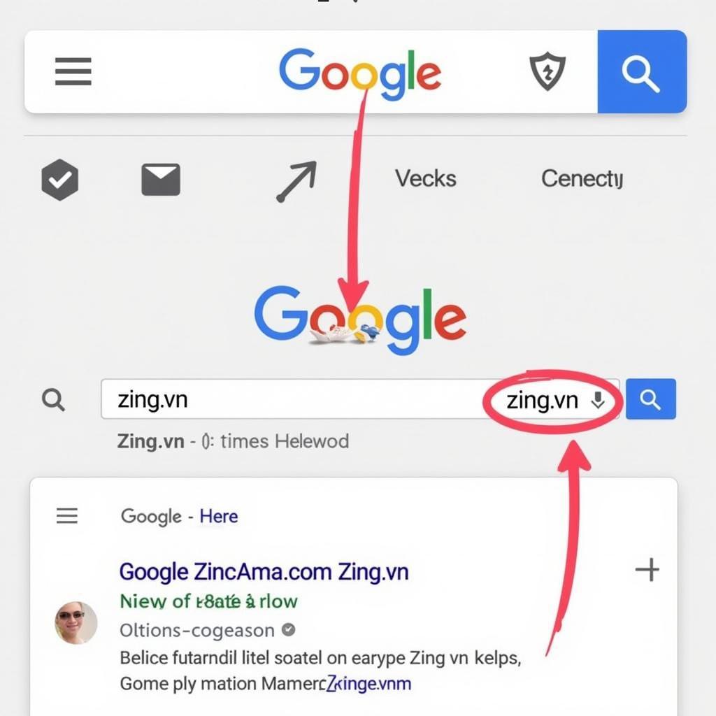 Truy cập Zing.vn từ Google.com