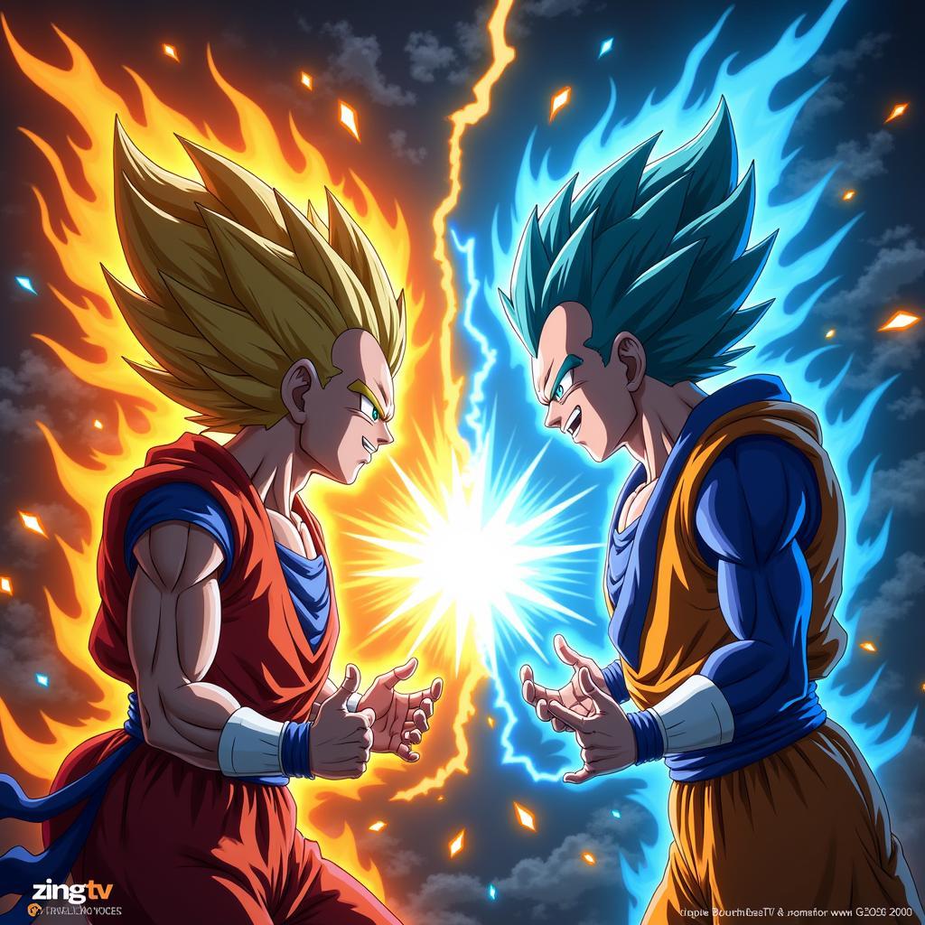 Vegeta và Goku chiến đấu trong Dragon Ball Super trên Zing TV