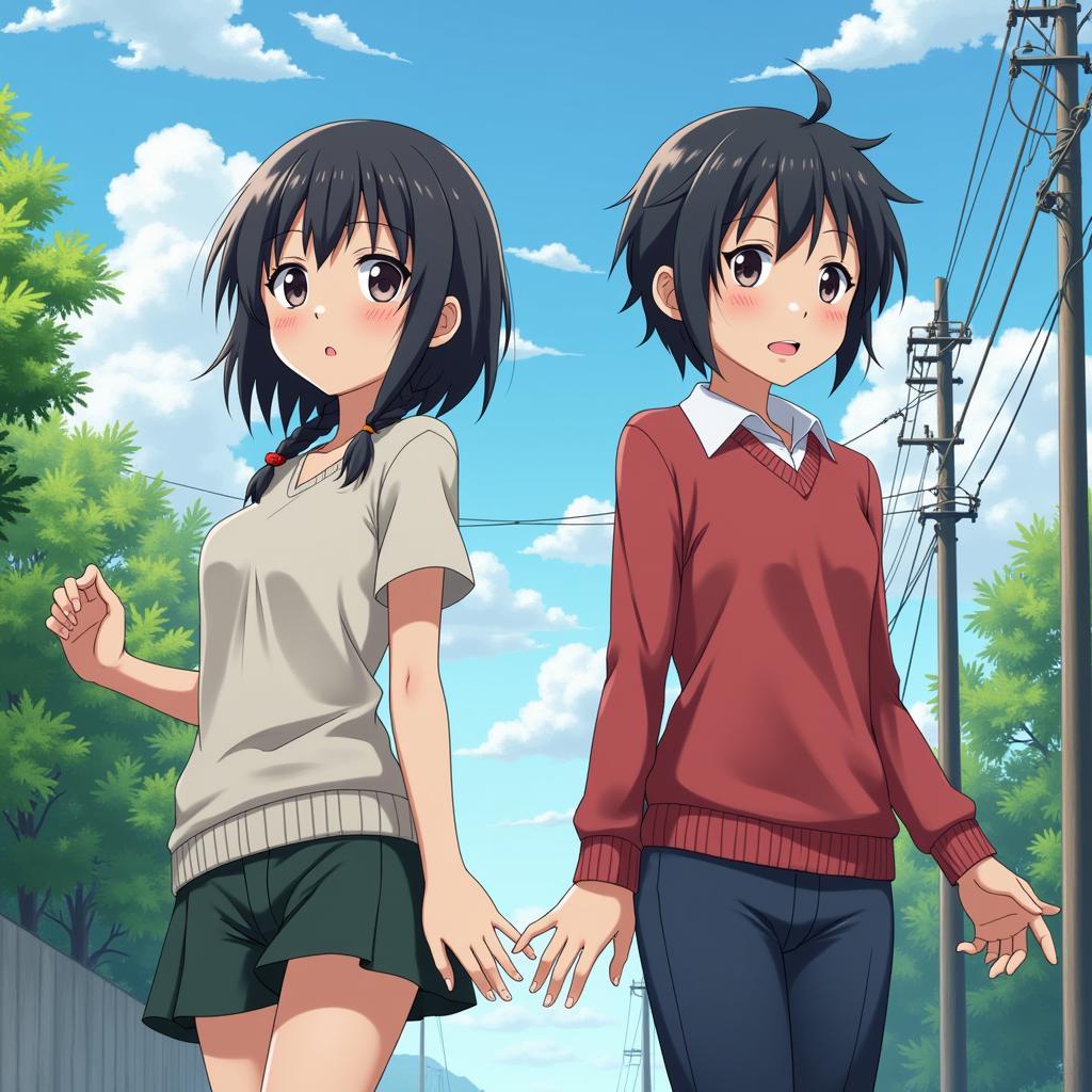 Mitsuha và Taki hoán đổi thân xác trong Your Name