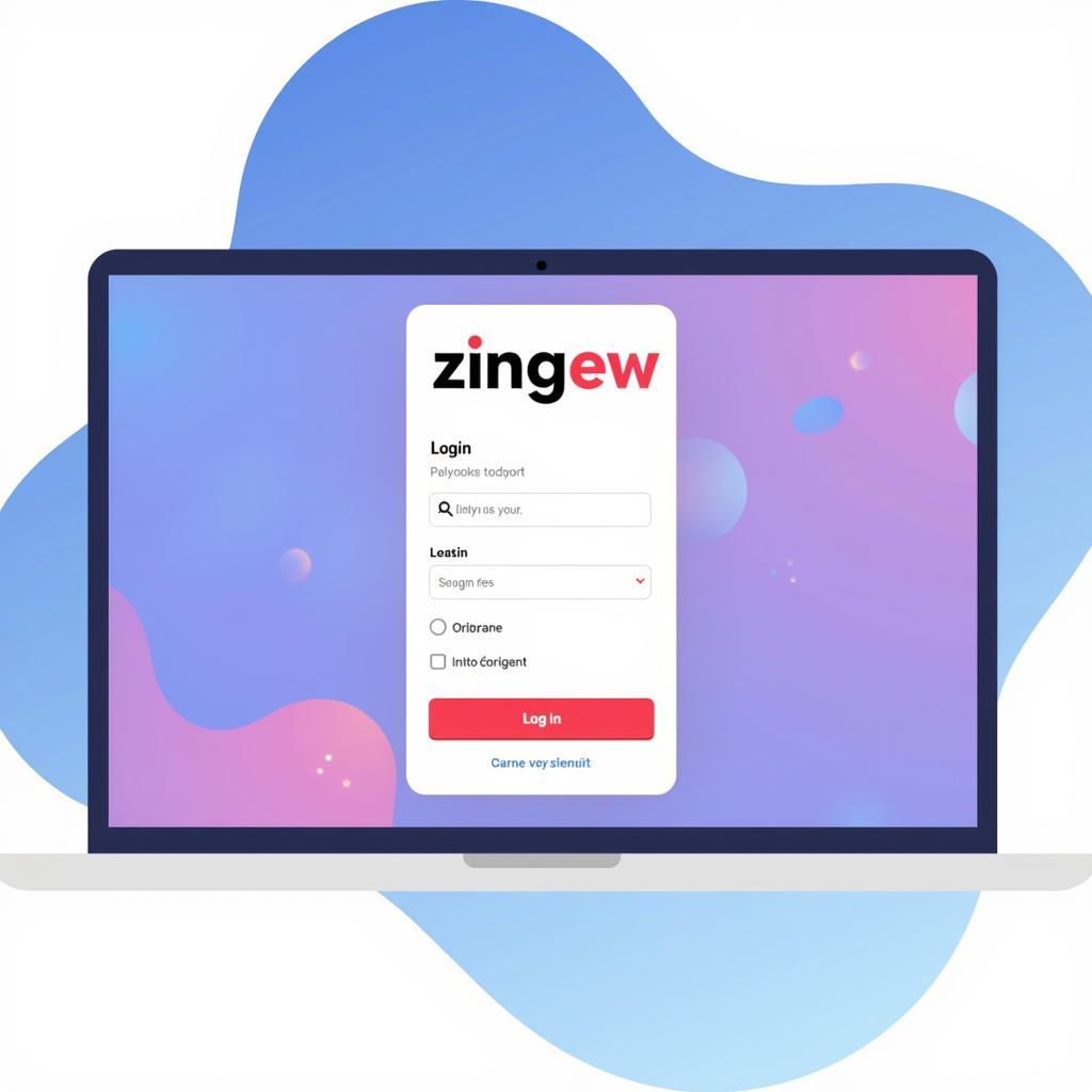 Giao diện đăng nhập Zing EW