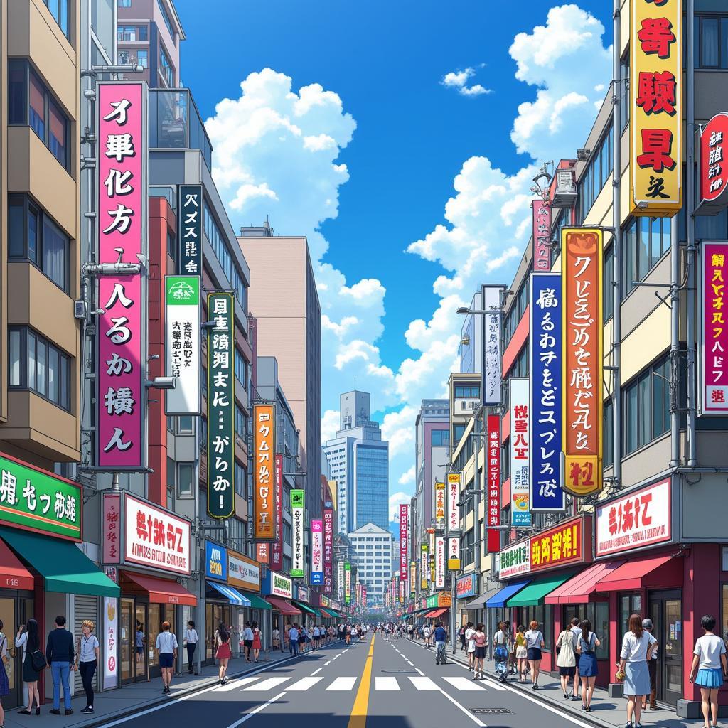 Hình ảnh Akihabara trong Akiba's Trip The Animation