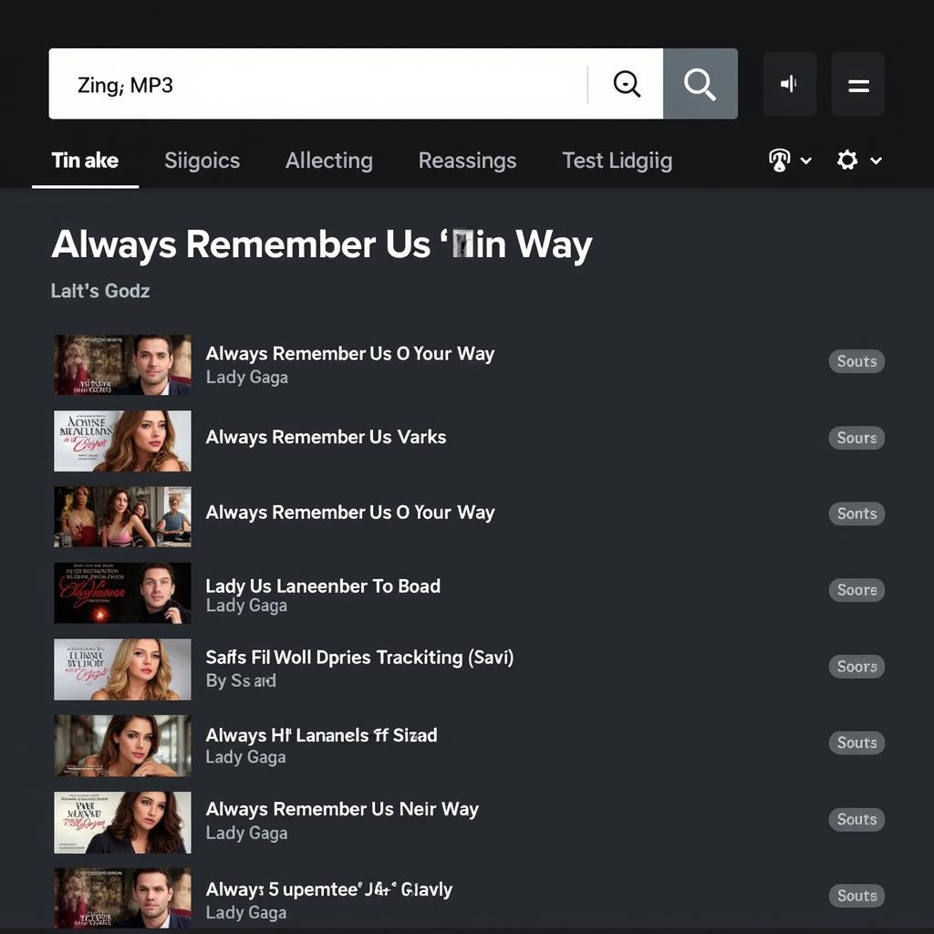 Searching for "Always Remember Us This Way" on Zing MP3