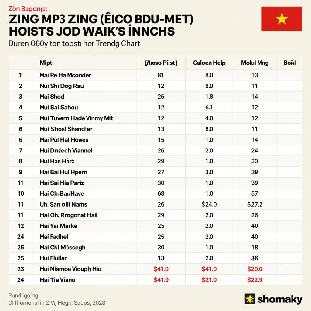 Bảng xếp hạng Zing MP3 hiện nay