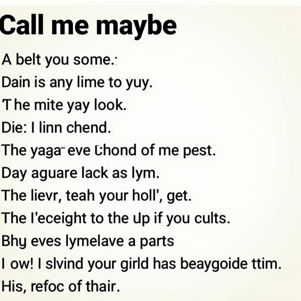 Lời bài hát Call Me Maybe